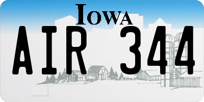 IA license plate AIR344