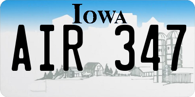 IA license plate AIR347