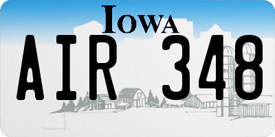 IA license plate AIR348