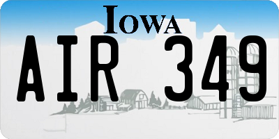 IA license plate AIR349