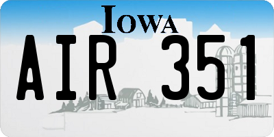 IA license plate AIR351