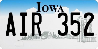 IA license plate AIR352