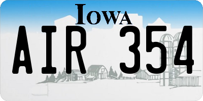IA license plate AIR354