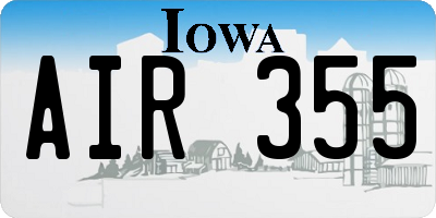 IA license plate AIR355