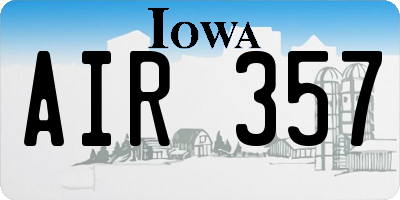 IA license plate AIR357