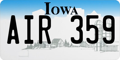 IA license plate AIR359