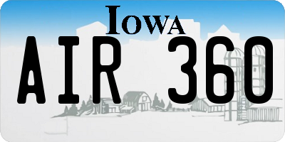 IA license plate AIR360