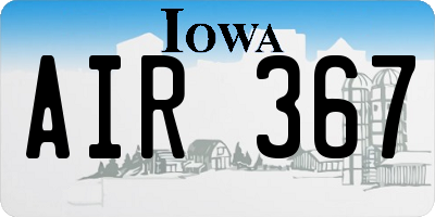 IA license plate AIR367