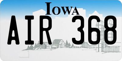 IA license plate AIR368