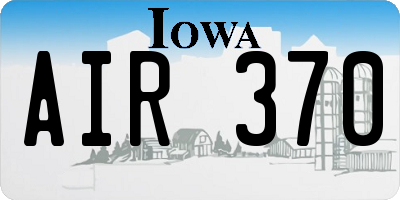IA license plate AIR370
