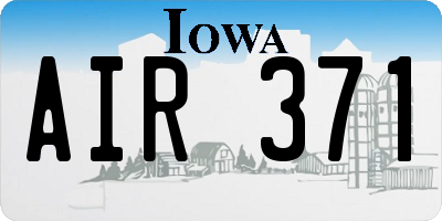 IA license plate AIR371