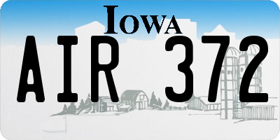 IA license plate AIR372