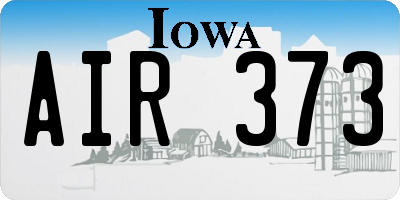 IA license plate AIR373