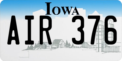 IA license plate AIR376