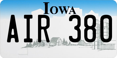 IA license plate AIR380