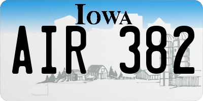 IA license plate AIR382