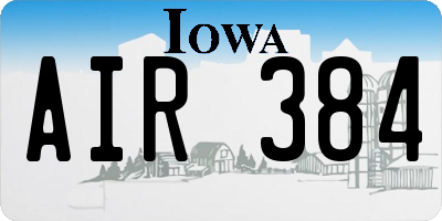 IA license plate AIR384