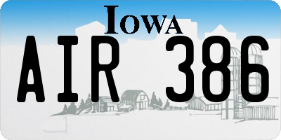 IA license plate AIR386