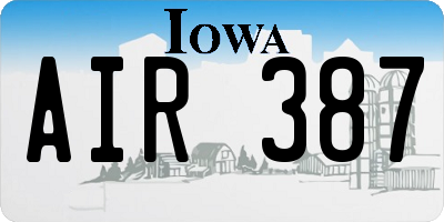 IA license plate AIR387