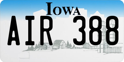 IA license plate AIR388