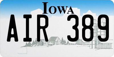 IA license plate AIR389