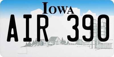 IA license plate AIR390