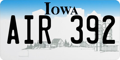 IA license plate AIR392