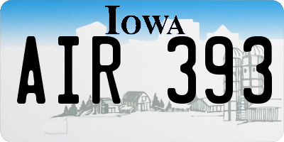 IA license plate AIR393
