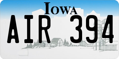 IA license plate AIR394