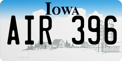 IA license plate AIR396