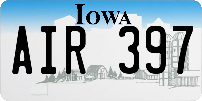 IA license plate AIR397