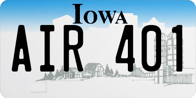 IA license plate AIR401