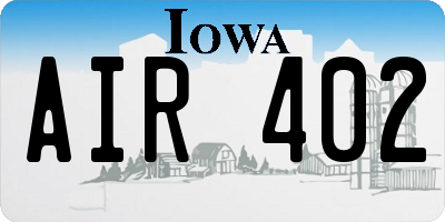 IA license plate AIR402