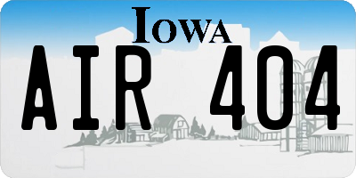 IA license plate AIR404