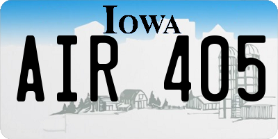 IA license plate AIR405