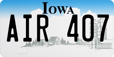 IA license plate AIR407