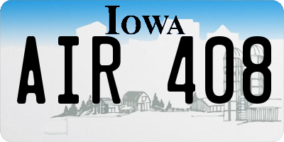 IA license plate AIR408