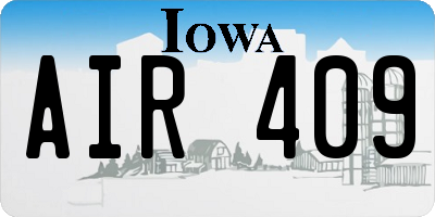 IA license plate AIR409