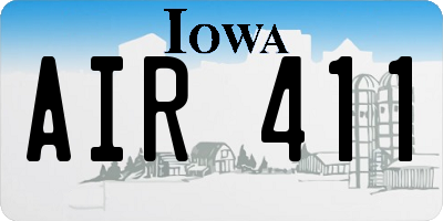 IA license plate AIR411