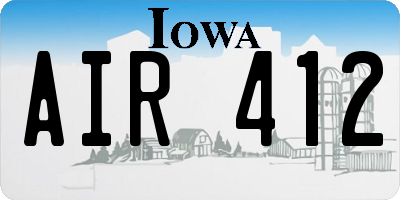 IA license plate AIR412