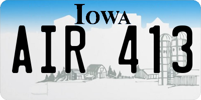 IA license plate AIR413
