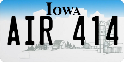 IA license plate AIR414