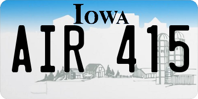 IA license plate AIR415