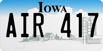 IA license plate AIR417