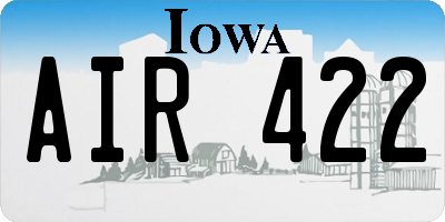 IA license plate AIR422
