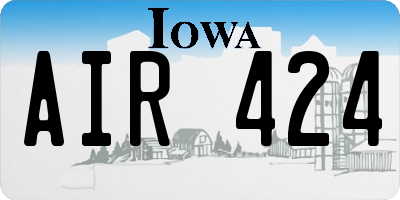 IA license plate AIR424