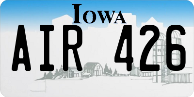 IA license plate AIR426