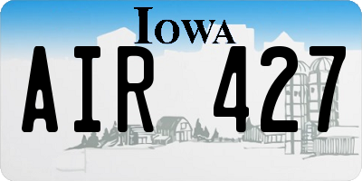 IA license plate AIR427