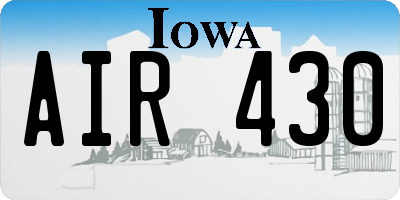 IA license plate AIR430
