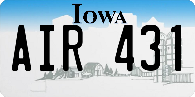 IA license plate AIR431